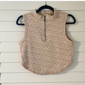 We The Free Jacquard Palm Tree Cropped Tank Size S